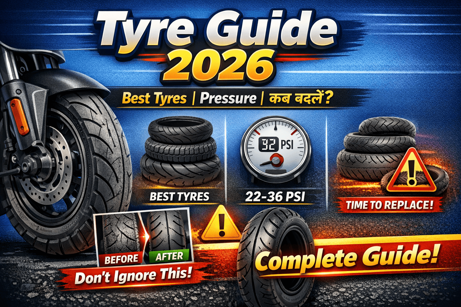 Electric Scooter Tyre Guide – Best Tyres, Pressure, and When to Replace