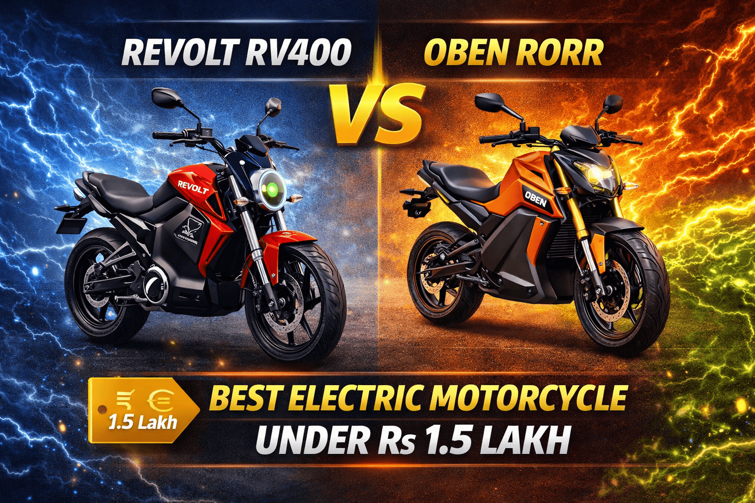 Revolt RV400 vs Oben Rorr – Best Electric Motorcycle Under Rs 1.5 Lakh