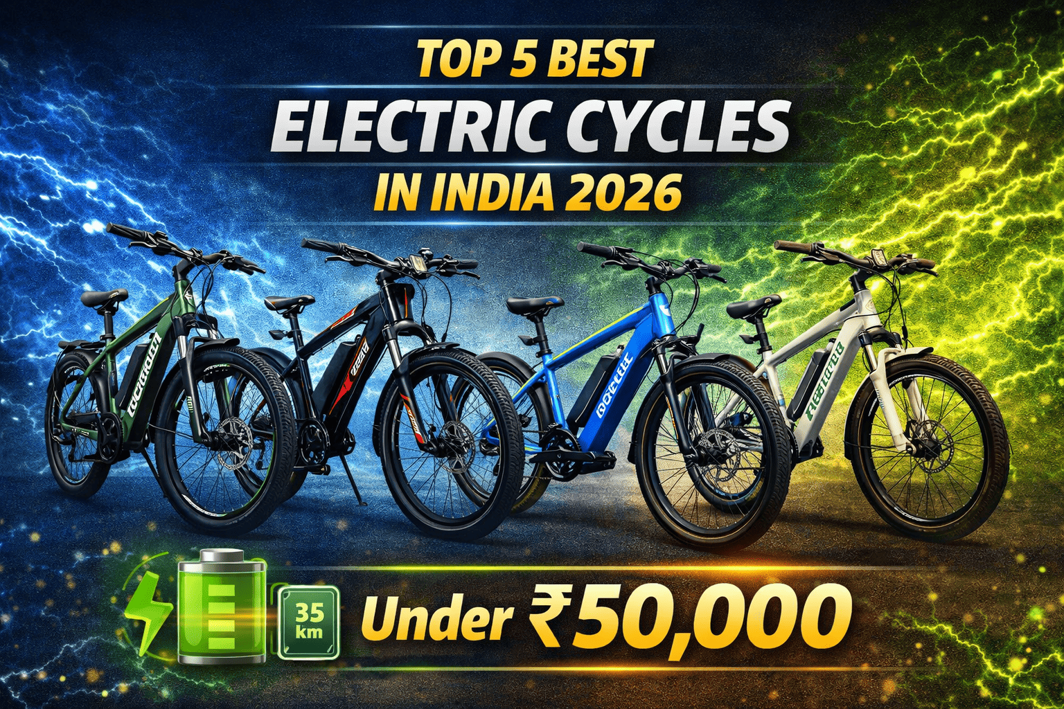 Top 5 Best Electric Cycles in India 2026 Under Rs 50,000