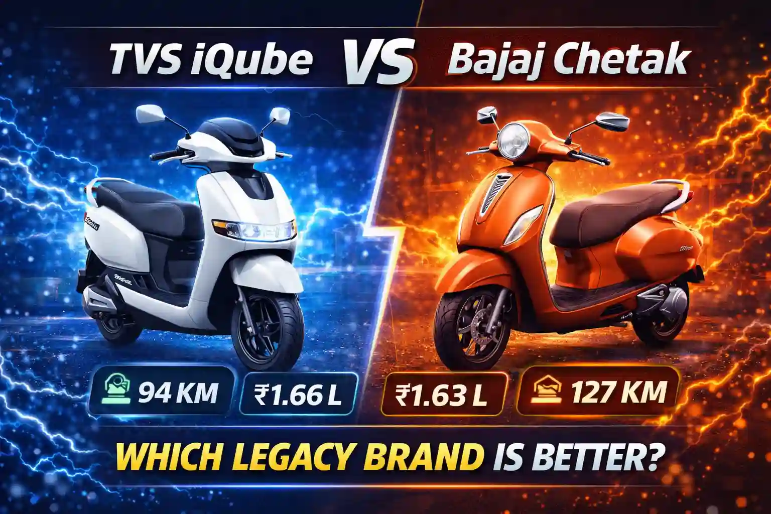 TVS iQube vs Bajaj Chetak – Which Legacy Brand Electric Scooter is Better?