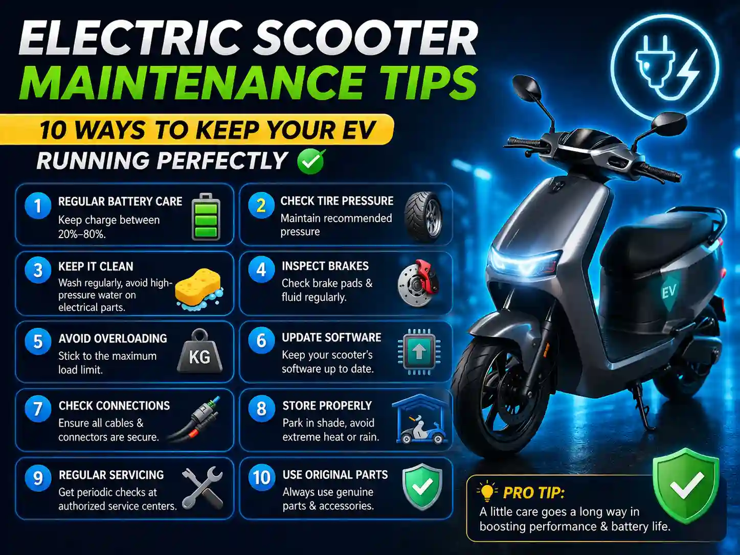 Electric Scooter Maintenance Tips – 10 Ways to Keep Your EV Running Perfectly